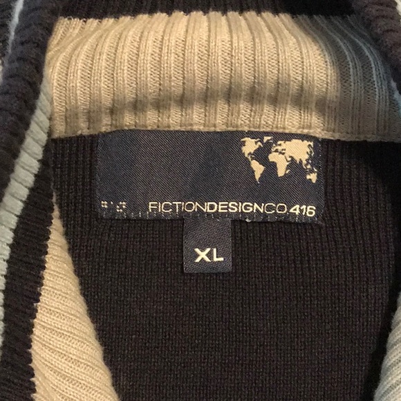 VINTAGE Fiction Design Clothing - FDCO 416 - Navy/Grey Full Zip Sweater - Picture 6 of 6